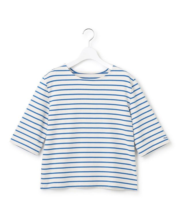 23区 【Oggi4月号掲載/一部店舗限定】Armor-lux 5分袖 ボーダー カットソー アイボリーxブルーボーダー