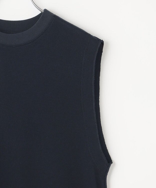 #Newans 【洗える】サーマルノースリーブワンピース ネイビー系