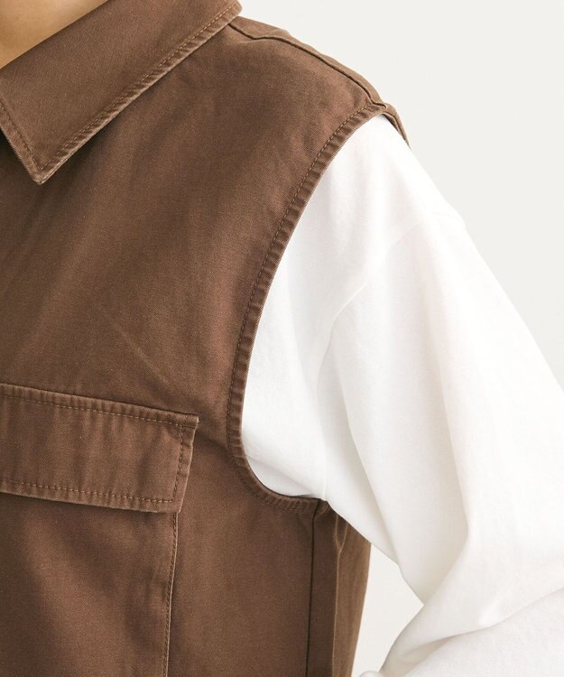 Green Parks ・ＳＵＧＡＲ　ＳＰＯＯＮ　ミリタリーショートベスト Brown