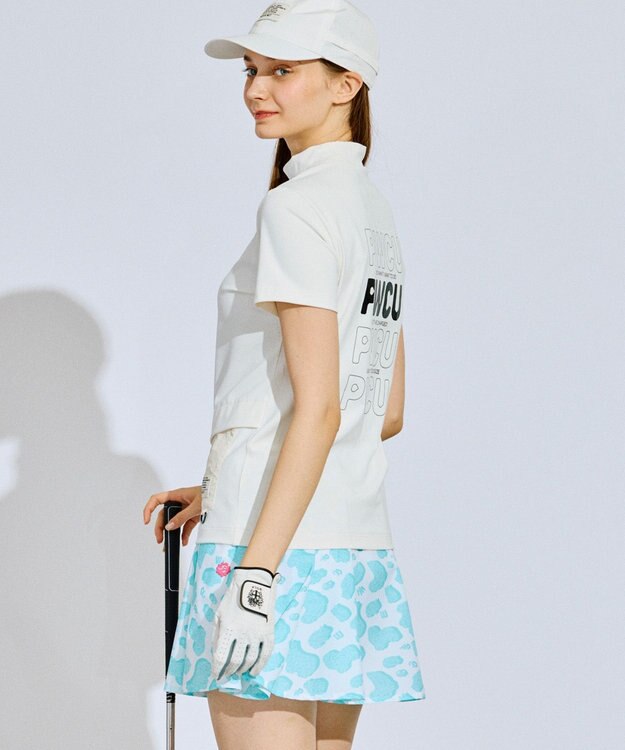 PW CIRCULUS 【UV遮蔽率99.5%  UVカット / 速乾 / ストレッチ】【WOMEN】ポケットモックT ゴルフウェア レディース ホワイト系