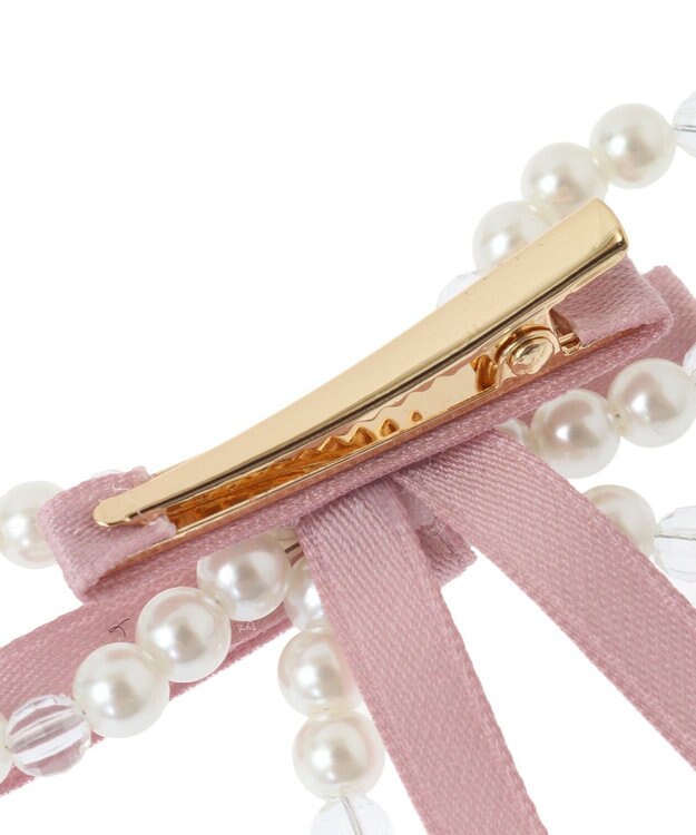 Maison de FLEUR パールリボン2SETクリップ Pink