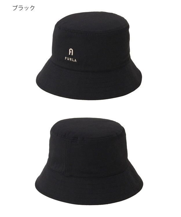 MOONBAT FURLA(フルラ)リバーシブルバケットハット 帽子 無地 UVカット 手洗い可能 ブラック