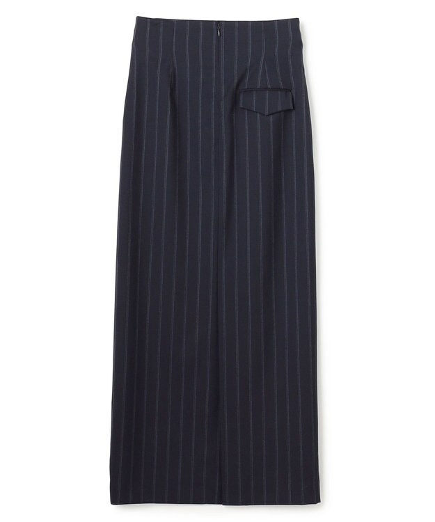 BEIGE， 【セットアップ対応】GEORGE / ウールストライプ ハイウエストスカート Navy Stripes