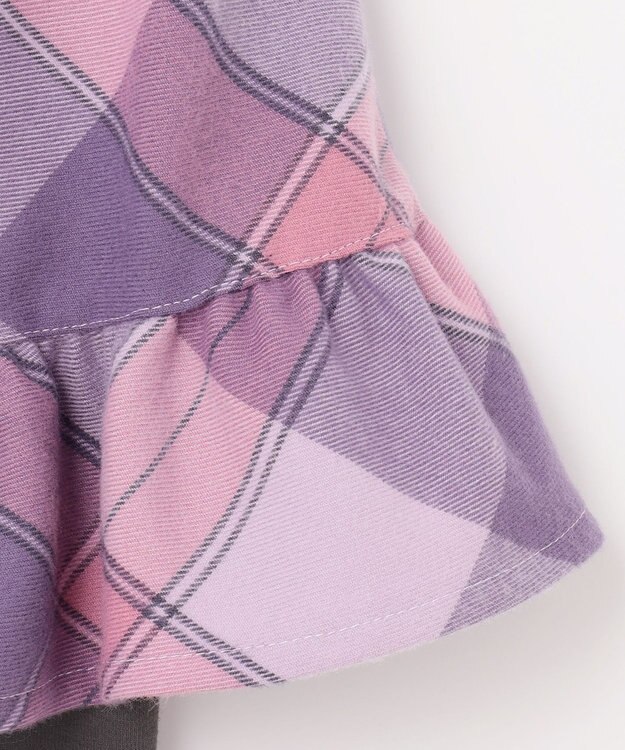 ANY KIDS チェック スカッツ ラベンダー系チェック