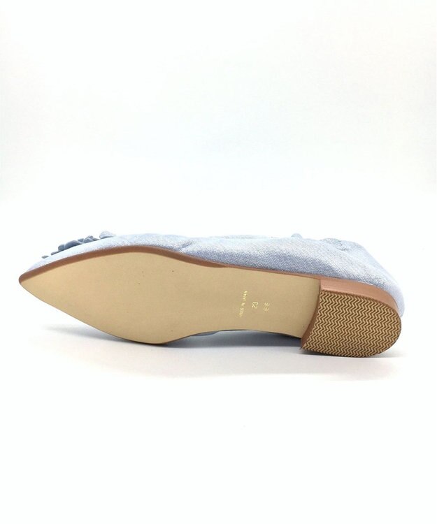 nouvelleRobe Oū 【本革・高反発】Floral decoration ポインテッドトゥ パンプス グレーメタリック