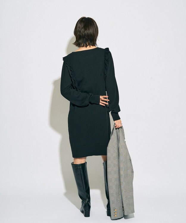 YECCA VECCA 【archive】ラッフルニットワンピース Black