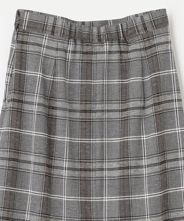 ANY 【ウエストゴム/ストレッチ】チェックタイトスカート ブラウン系