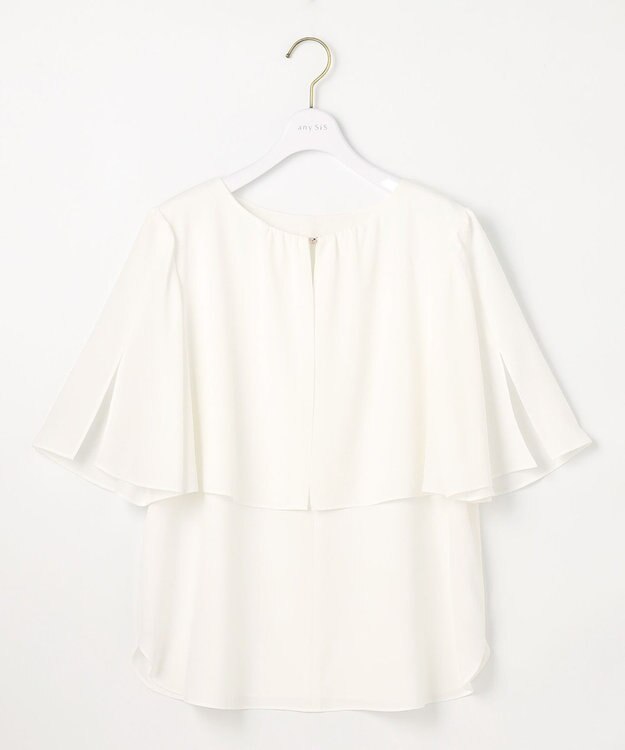 ANY SIS 【洗える】ケープフレアスリーブ ブラウス オフ
