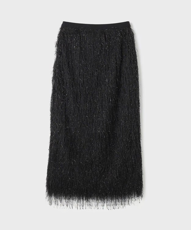 GRACE CONTINENTAL フリンジタイトスカート ブラック