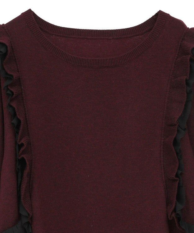 YECCA VECCA 【archive】ラッフルニットワンピース Bordeaux