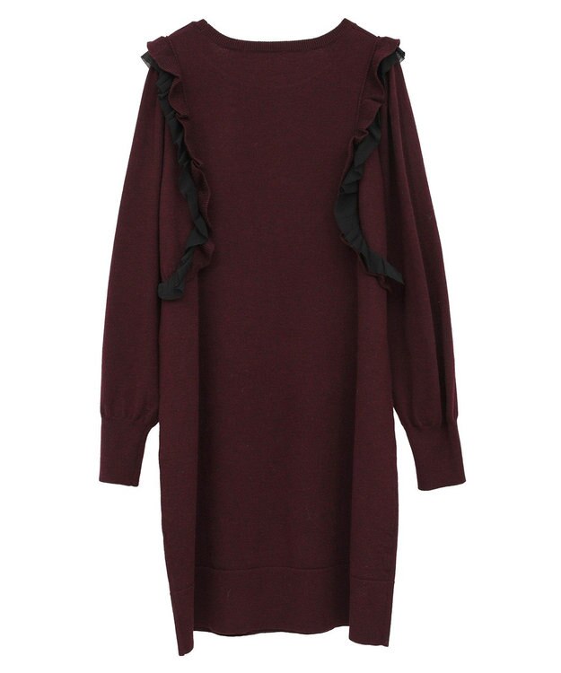 YECCA VECCA 【archive】ラッフルニットワンピース Bordeaux