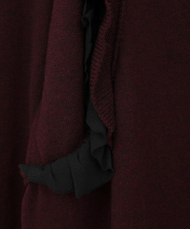 YECCA VECCA 【archive】ラッフルニットワンピース Bordeaux