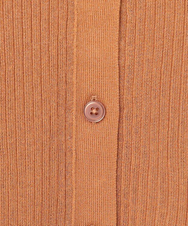 UNFILO シアーリブ ニットカーディガン キャメル