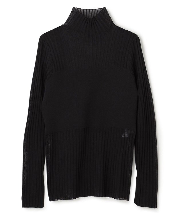 uncrave シアーニット コンビトップス ブラック