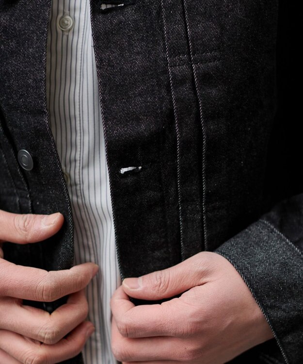 WEGO 【ユニセックス着用ITEM】リジットデニムジャケット デニムブラック