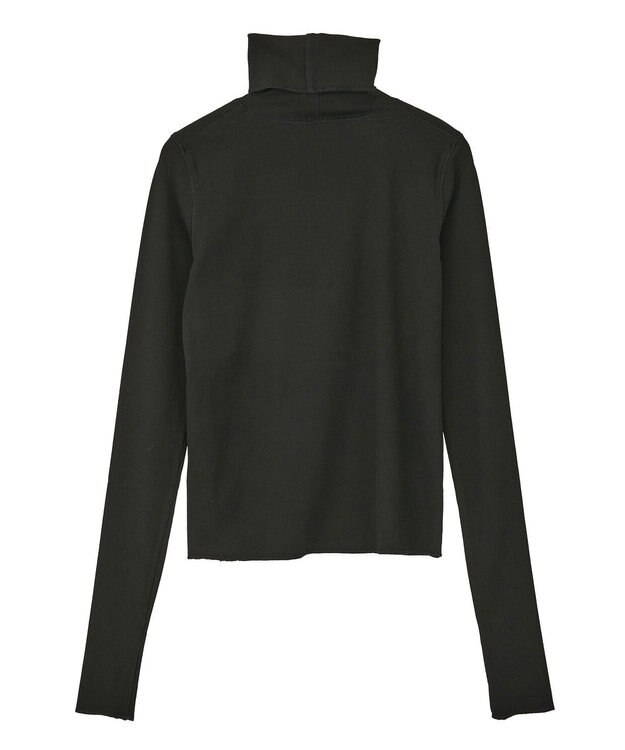 earth music&ecology リブタートルネックプルオーバー Black