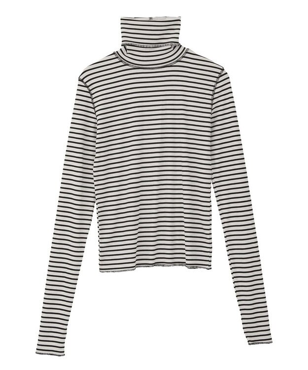 earth music&ecology リブタートルネックプルオーバー Border