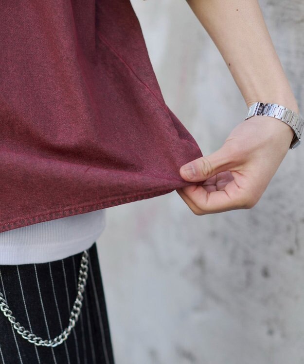 WEGO 【ユニセックス着用ITEM/MLサイズ展開】カラーデニムシャツ（SS） レッドその他
