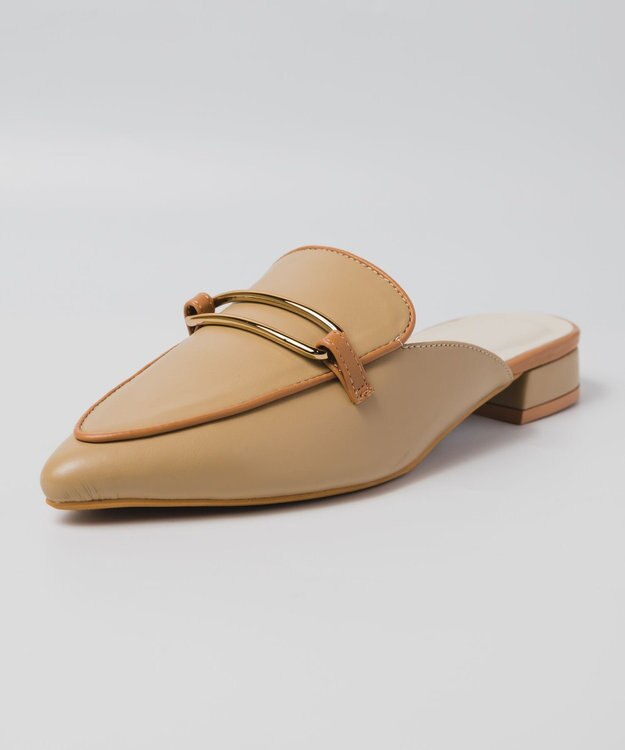 BONTRE 【PRECIEUX JOUET/プレシュウジュエ】メタルパーツポインテッドトゥミュール ベージュ