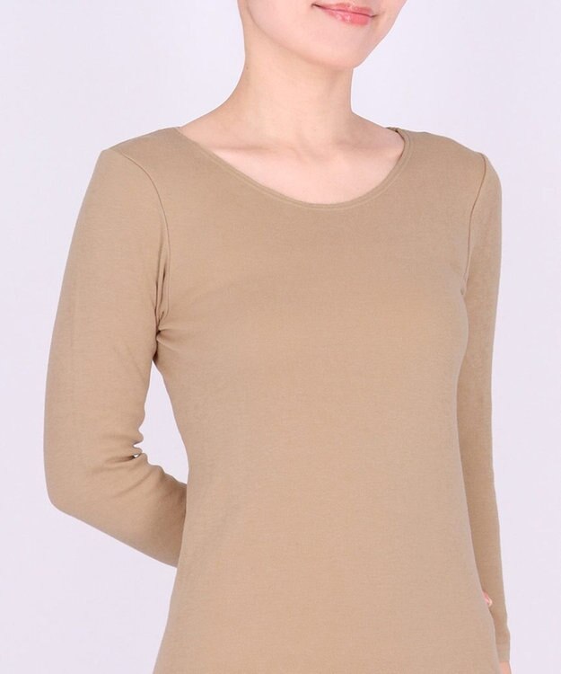 WACOAL 【極暖】 あったかインナー 8分袖 綿100％(身生地) 肌側起毛 しっかりあたたかい 長袖 レディース CLD395 /ワコール カラシ