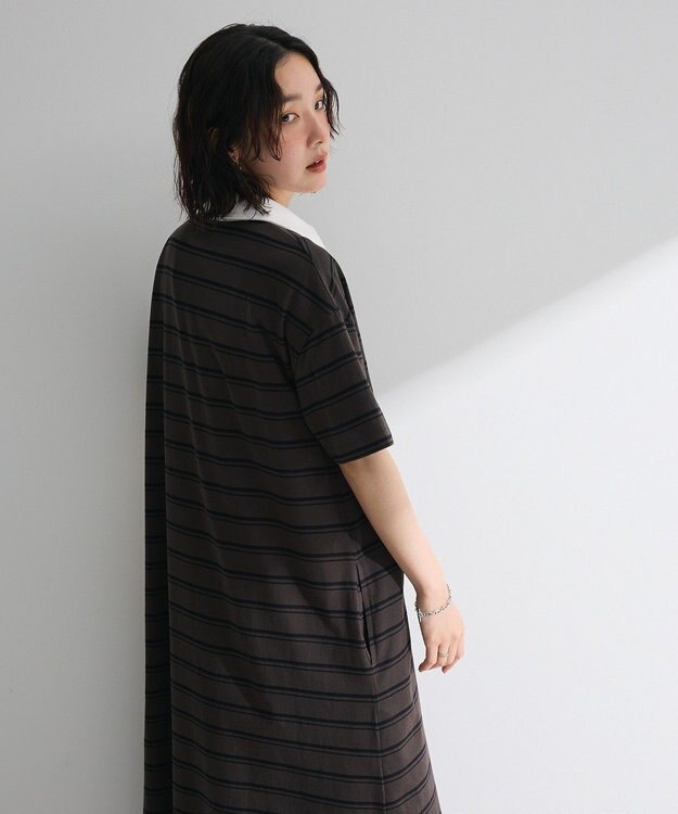 Green Parks ・ＳＵＧＡＲ　ＳＰＯＯＮ　ボーダーポロワンピース Charcoal Gray