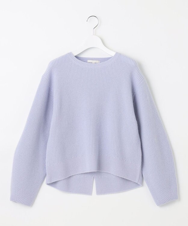 自由区 L 【洗える】ウールカシミヤブレンドプルオーバー ニット テンダーブルー