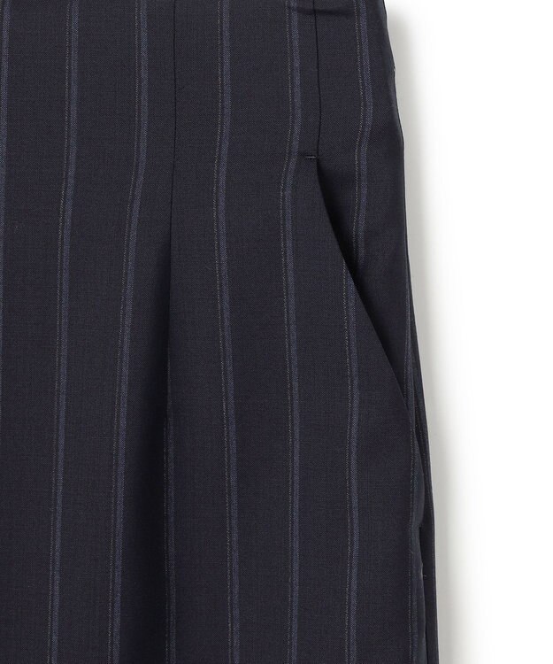 BEIGE， 【セットアップ対応】GEORGE / ウールストライプ ハイウエストスカート Navy Stripes