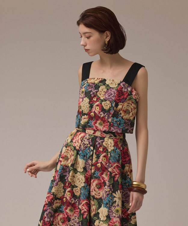 GRACE CONTINENTAL アンティークフラワーベアトップ レッド