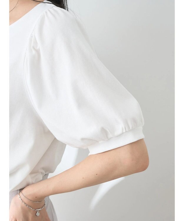 earth music&ecology パフスリーブキラリポイントプルオーバー Ivory