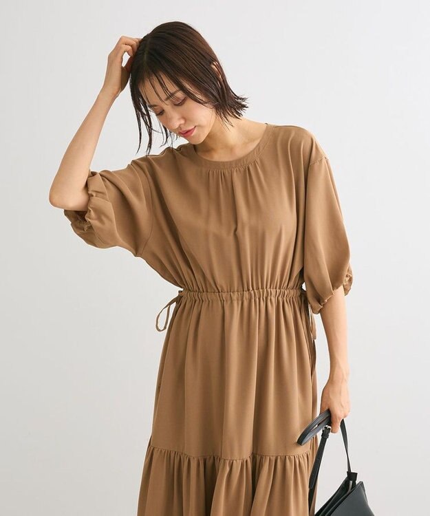 Green Parks ・ＥＬＥＮＣＡＲＥ　ＤＵＥ　５分袖ティアードワンピース Beige