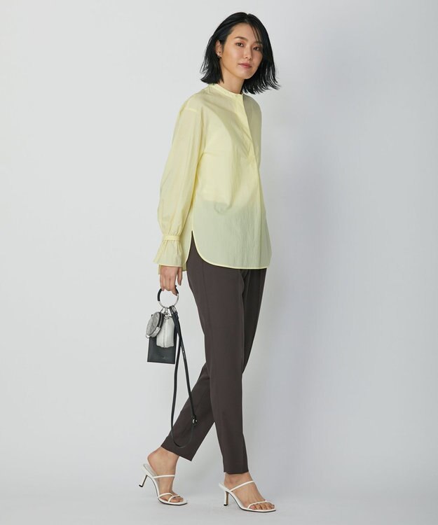 ICB 【洗える】エコナイロンストレッチ プルオーバーブラウス ライトイエロー系