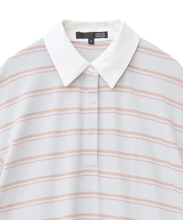 Green Parks ・ＳＵＧＡＲ　ＳＰＯＯＮ　ボーダーポロワンピース Light Gray