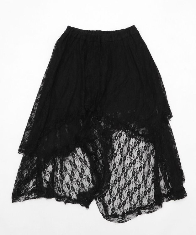 WEGO イレヘムレースロングスカート ブラック