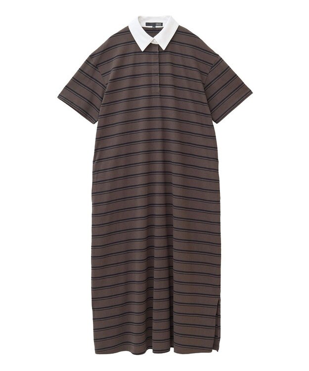 Green Parks ・ＳＵＧＡＲ　ＳＰＯＯＮ　ボーダーポロワンピース Charcoal Gray