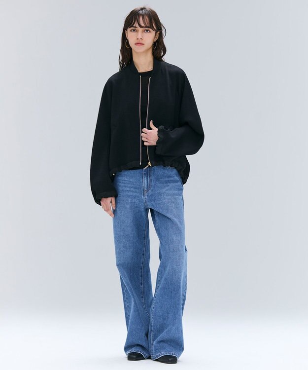 BEIGE， 【洗える】NAVIGLIO / フルレングスデニムバギーパンツ L.Indigo