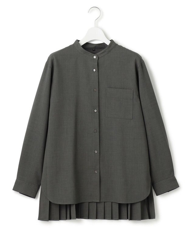 J.PRESS YORK STREET 【WOMEN】バックプリーツ ブラウス グレー系