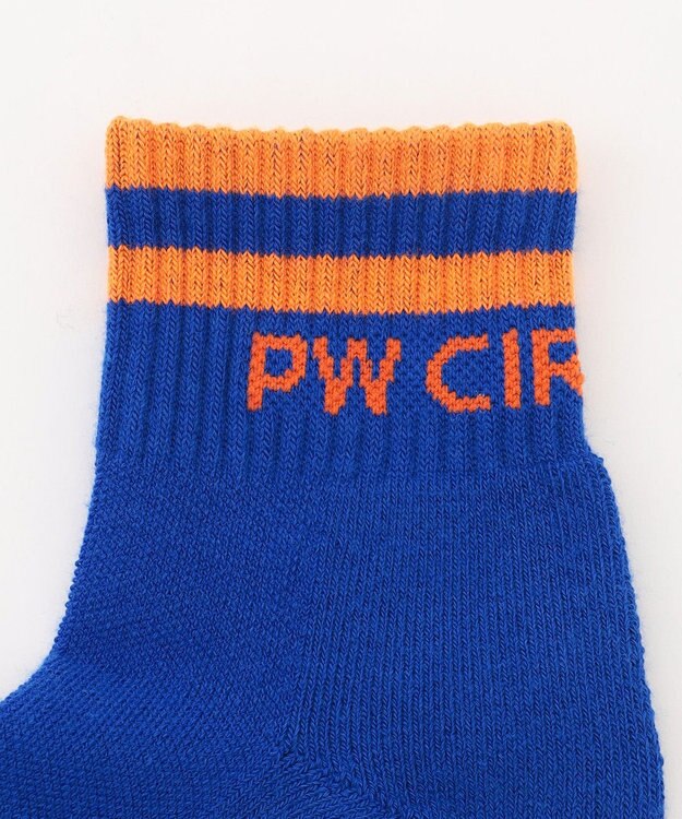 PW CIRCULUS 【虫よけ加工】【MEN】ラインソックス ショート丈  ゴルフ スカイブルー系