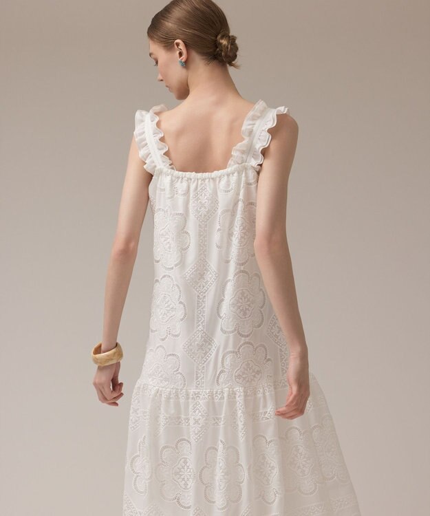 GRACE CONTINENTAL カットワーク刺繍ワンピース ホワイト