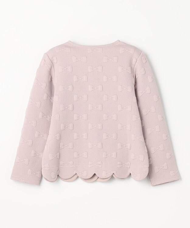 ANY KIDS リボン ジャガード カーディガン ベージュ