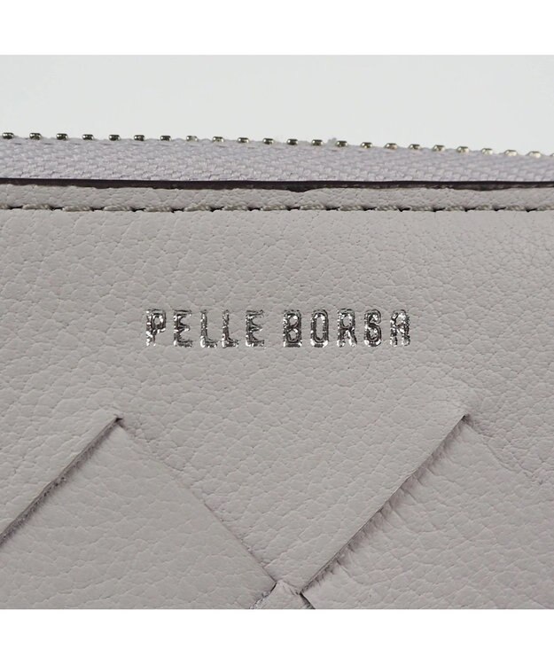 PELLE BORSA ラウンドファスナーキーポーチ Chrono Weave クロノウィーブ 5847 アイスグレー