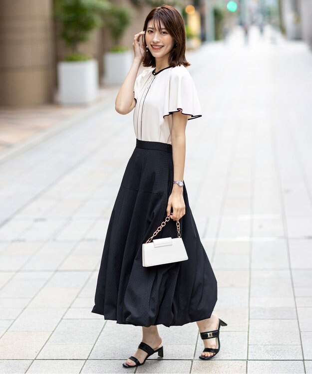 ANY SIS L 【洗える】バルーン スカート ブラック