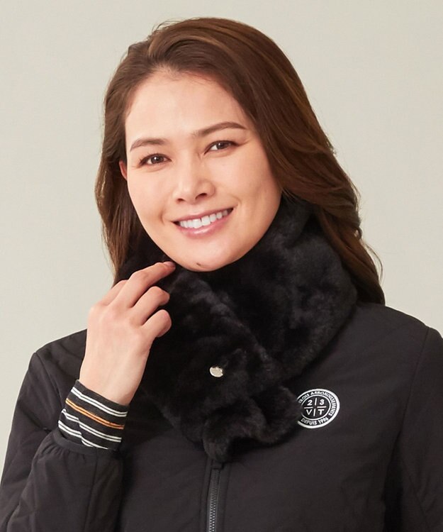 23区GOLF 【WOMEN】ファー ネックウォーマー ブラック系