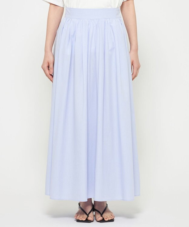 uncrave カラータイプライター フレアスカート サックス