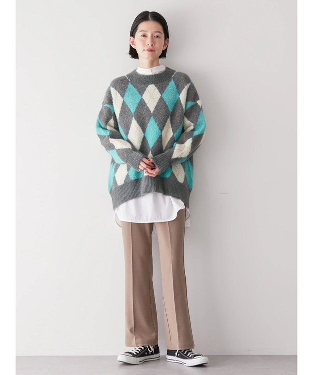 AMERICAN HOLIC バイパチアーガイルニットプルオーバー Gray Mixture