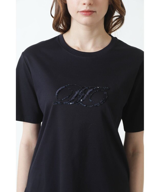 DAKS ロゴ スパンコール Tシャツ ラベンダー