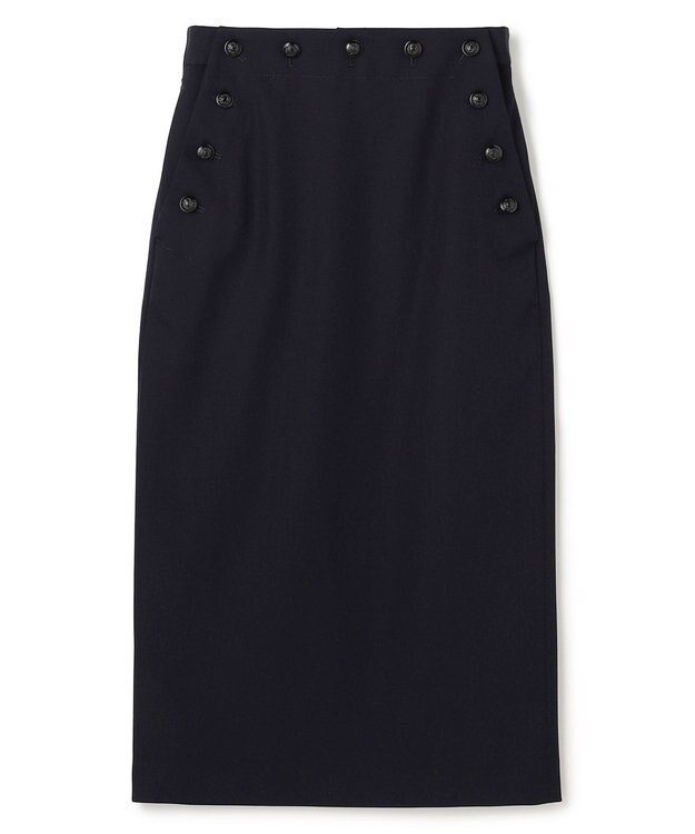 BEIGE， LAZUL / マリンボタンIラインスカート Navy