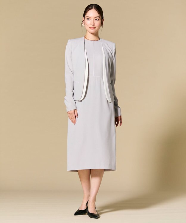 BEIGE， 【セットアップ対応】CINDY / ダブルカラージャケット L.Gray × White