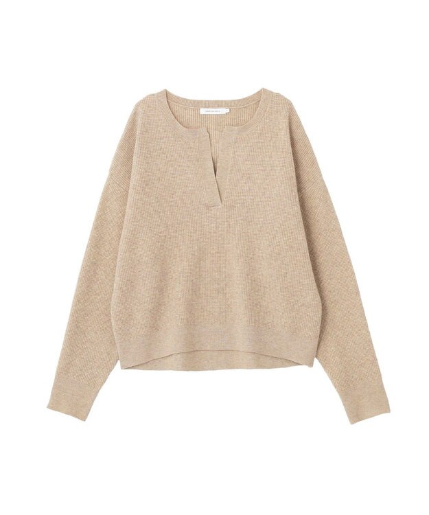 AMERICAN HOLIC ワッフルライクニットプルオーバー Gray Beige