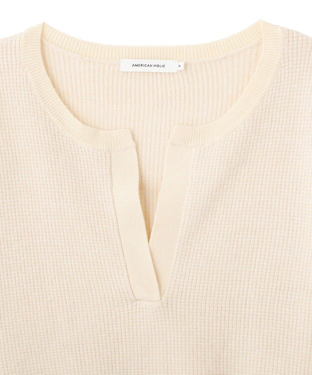 AMERICAN HOLIC ワッフルライクニットプルオーバー Ivory