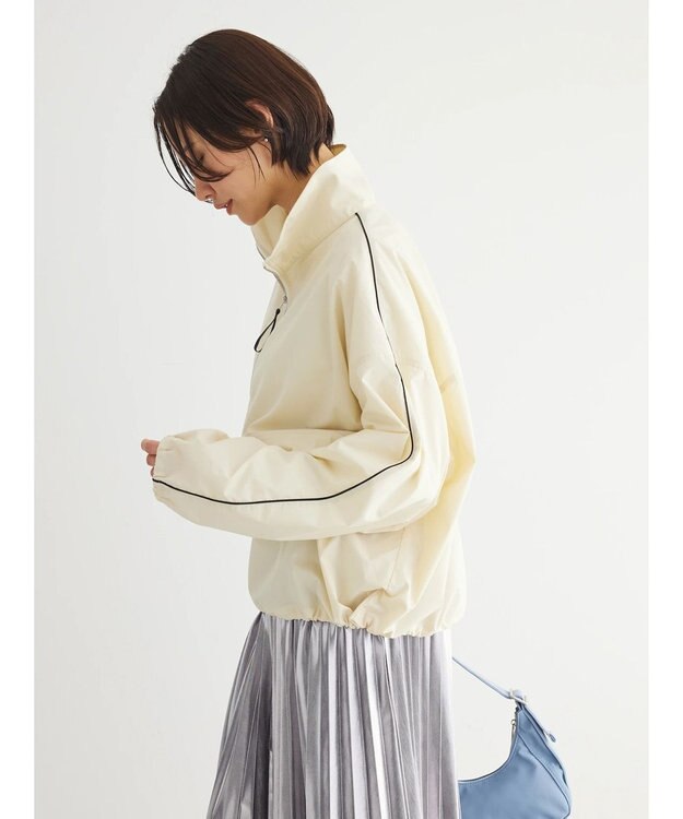 Green Parks ハーフＺＩＰラインシャツ Ecru